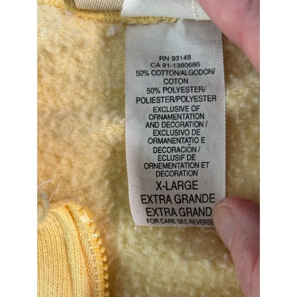 VTG Top Stitch Morning Sun Sweatshirt Full Zip XL Yellow Hummingbird Embroidery - Picture 6 of 14